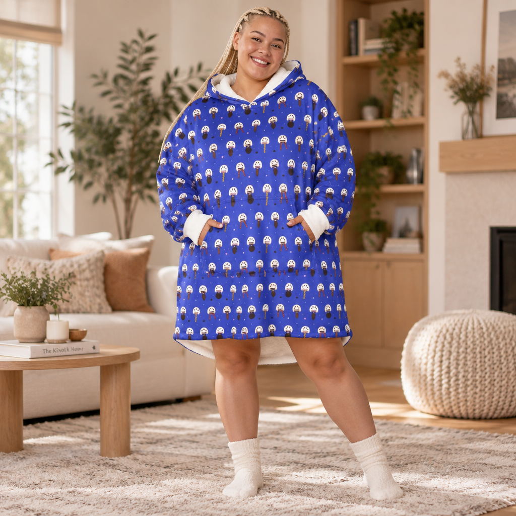 Hockey Hair Hooded Blanket