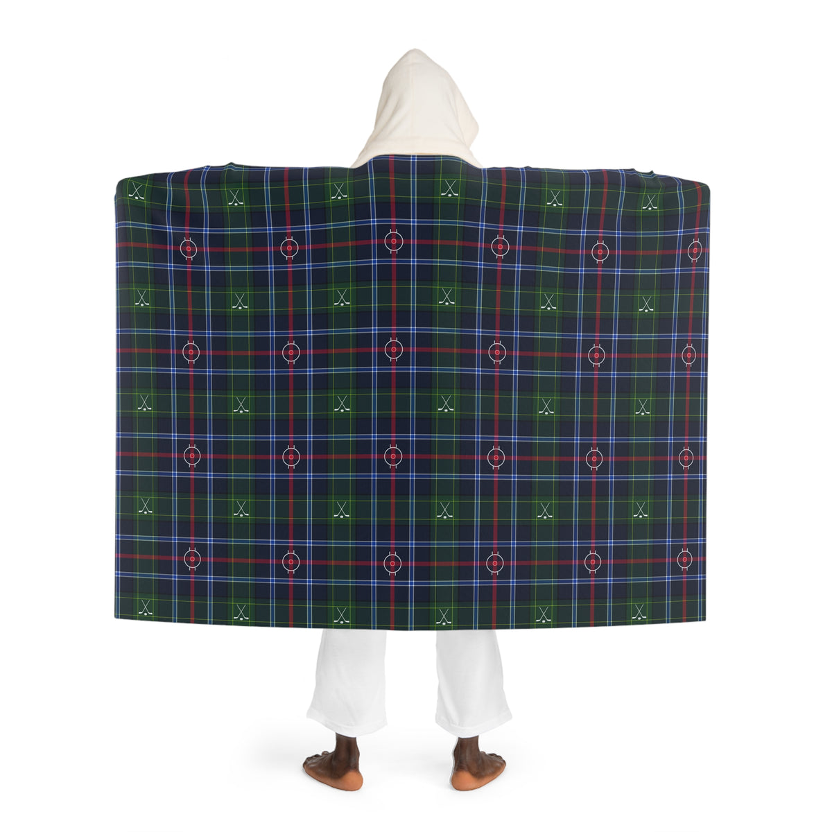 Puck Drop Plaid - Hooded Wrap Blanket