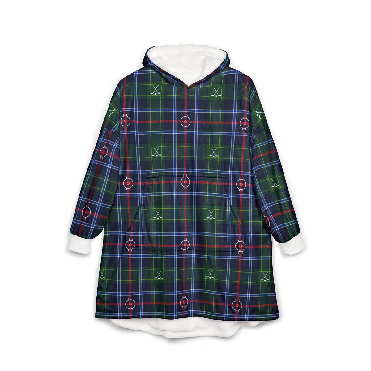 Puck Drop Plaid Hooded Blanket