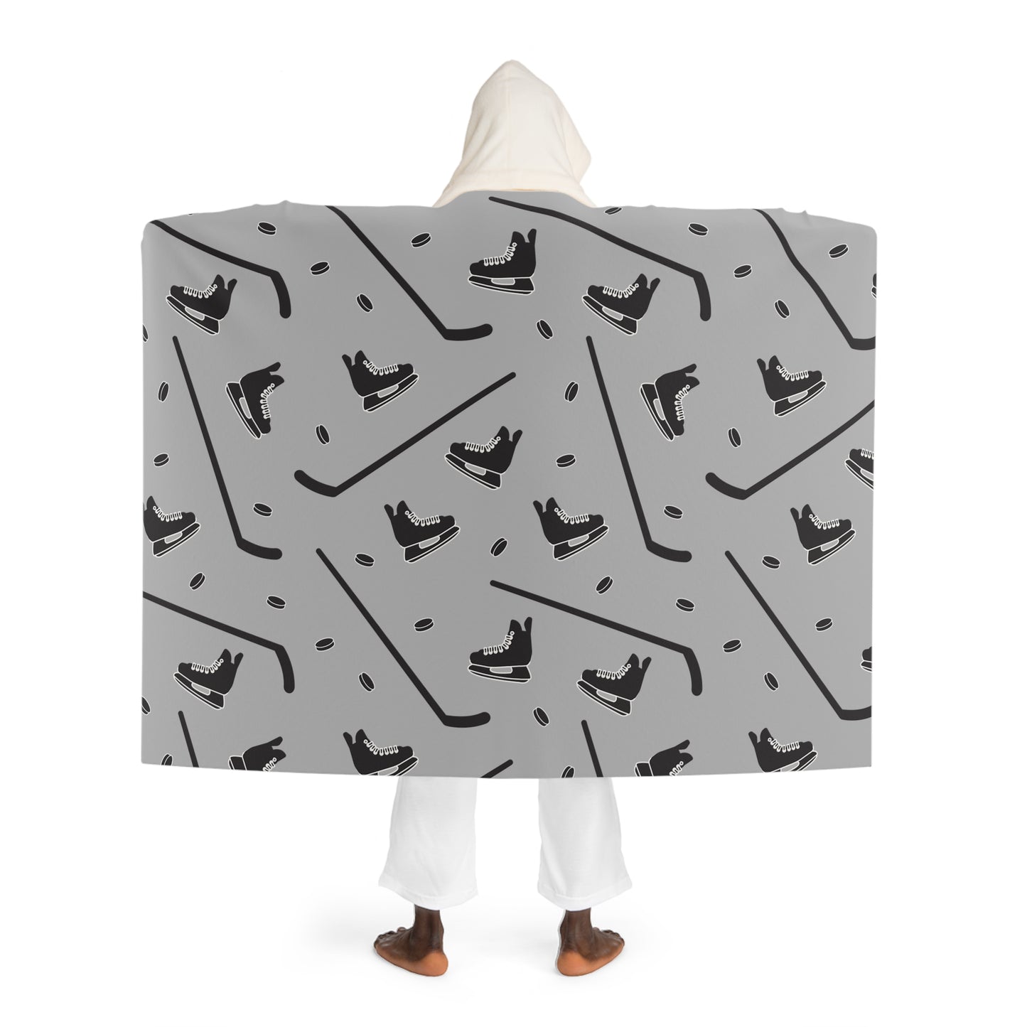 Stick & Puck Hooded Wrap Blanket