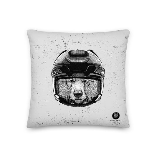 Hockey Grizzly Throw Pillow
