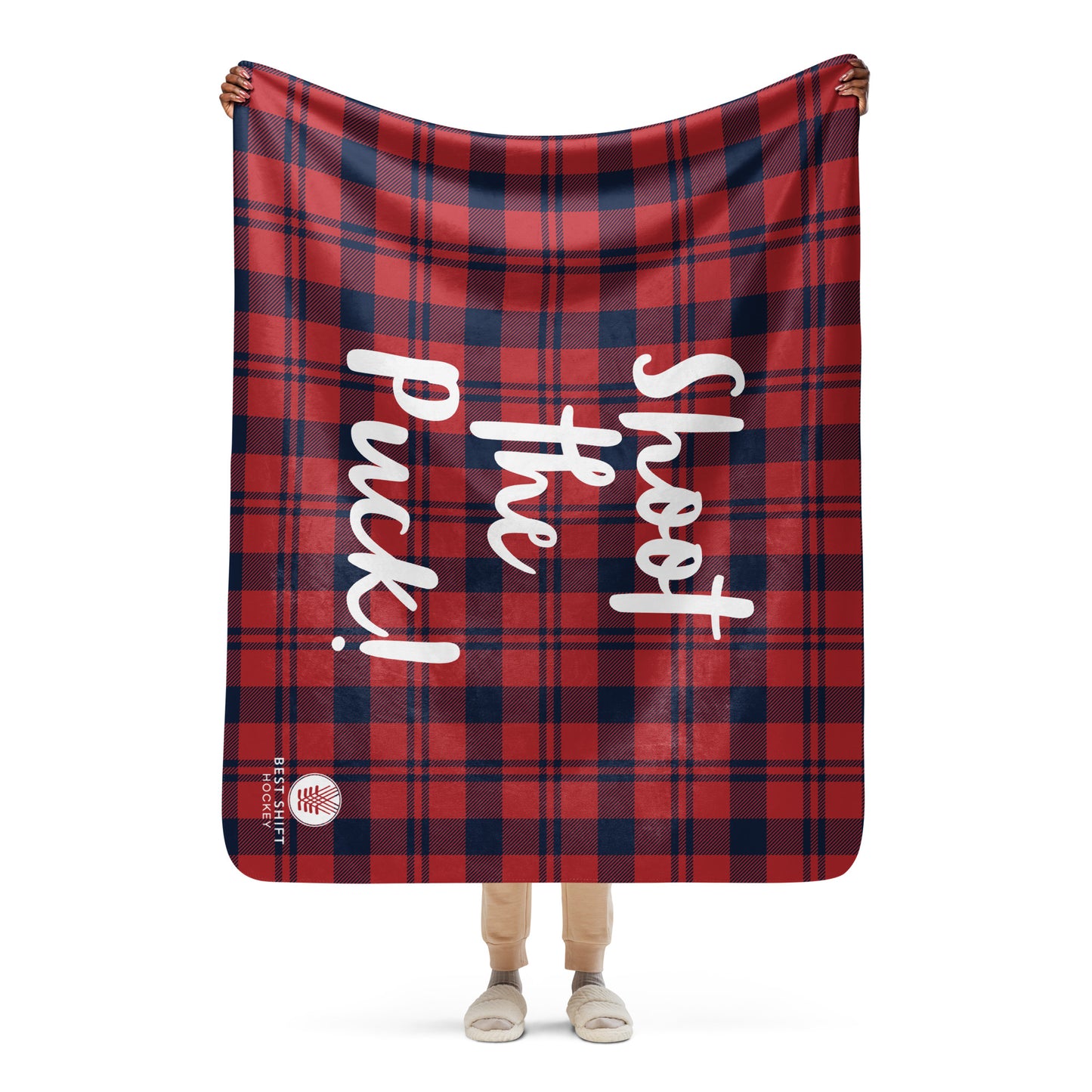 Shoot the Puck! Sherpa Blanket
